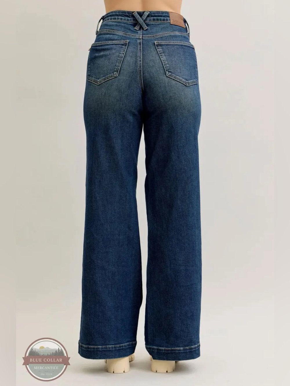 Judy Blue Women High Rise Wide Leg Dark Wash Tummy Control Jeans | Size: 11/30 - Picture 2 of 15